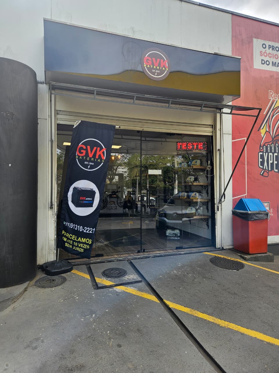 Loja GVK Baterias em Bragança Paulista. GVK Baterias é especializada na distribuição e instalação de baterias automotivas